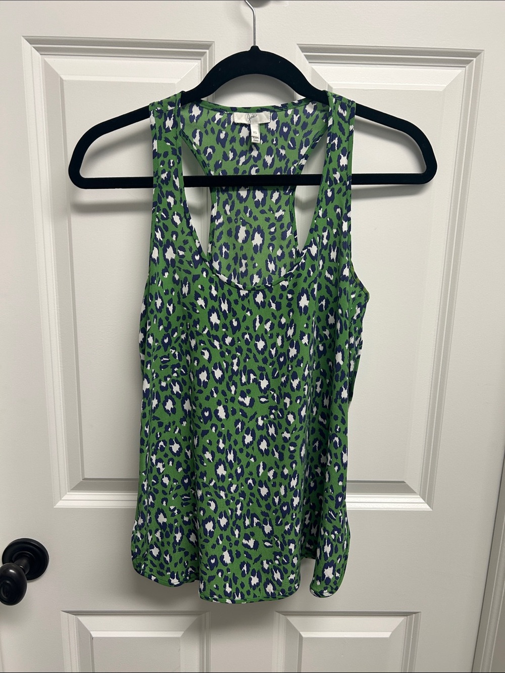 Joie Green Leopard Print Racerback Tank XS